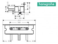 MEDIDAS REPISA CON TOMA DE AGUA FIXFIT HANSGROHE